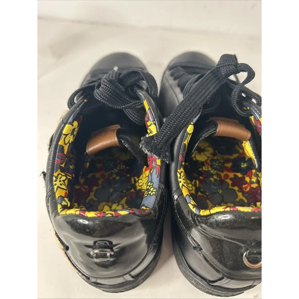 Coach star patch black leather‎ lace up sneakers Sz 8 Worn Once EUC